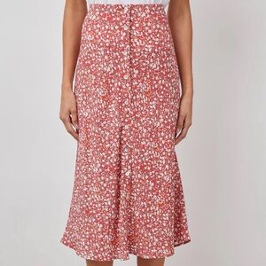 Rails Pink Floral Soft Girl Cottagecore Midi Skirt Large stretchable